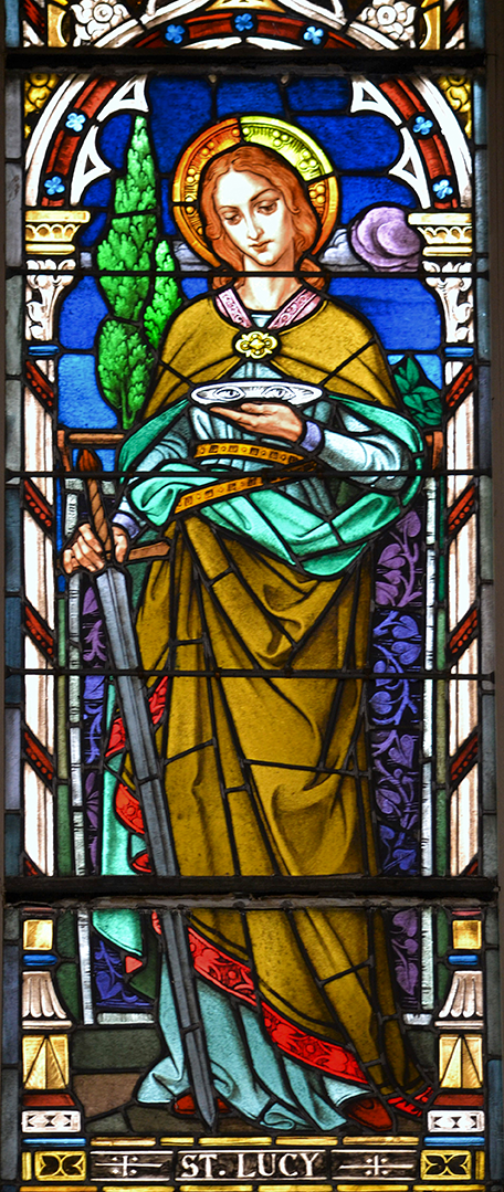 St. Lucy stain glass window in St. Mary Basilica.